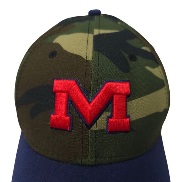 New Era 39Thirty Ole Miss Cap Stretch Flex M/L 3D Embroidered Logo Camo Baseball - Picture 7 of 13